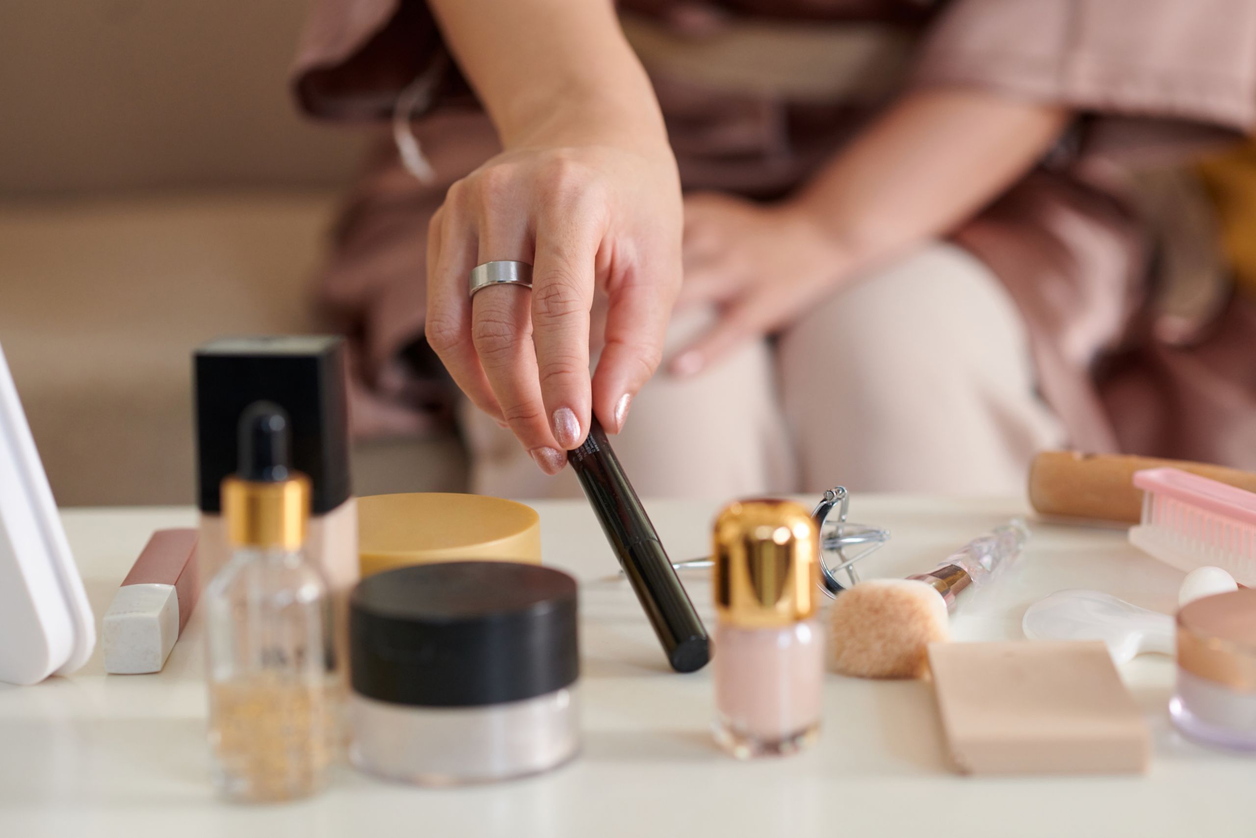 Girl Taking Mascara